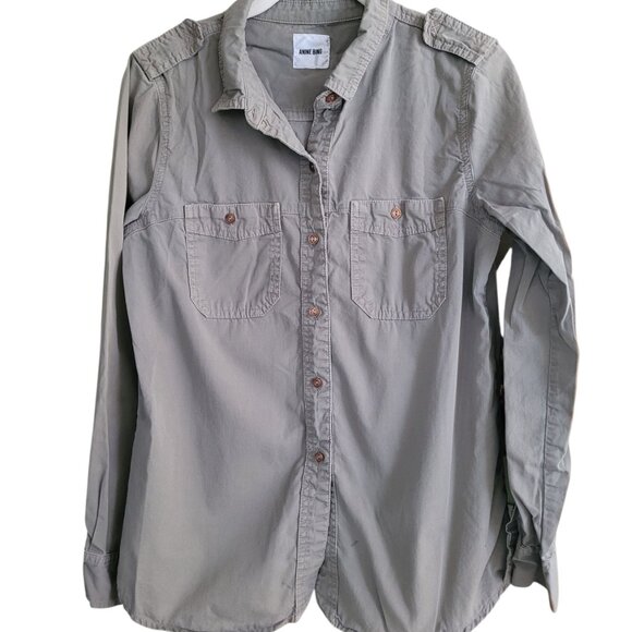 Anine Bing classic sage 100% cotton collared button-up XS - Picture 10 of 10